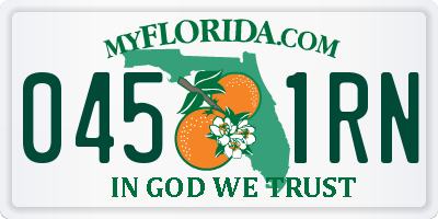 FL license plate 0451RN