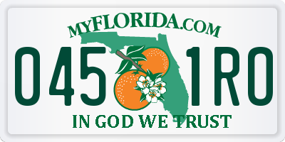 FL license plate 0451RO