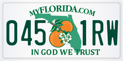 FL license plate 0451RW