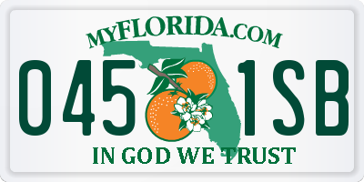FL license plate 0451SB