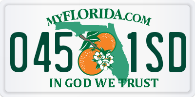 FL license plate 0451SD