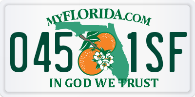 FL license plate 0451SF