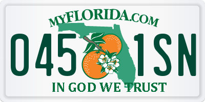 FL license plate 0451SN