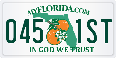 FL license plate 0451ST