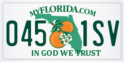 FL license plate 0451SV