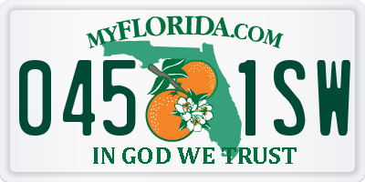FL license plate 0451SW