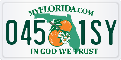 FL license plate 0451SY