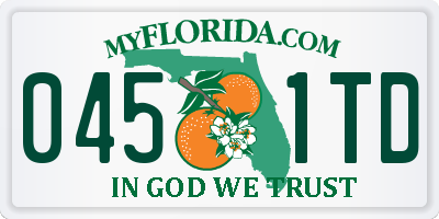 FL license plate 0451TD