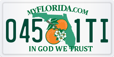 FL license plate 0451TI