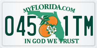 FL license plate 0451TM