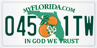 FL license plate 0451TW
