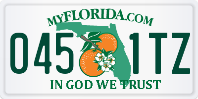 FL license plate 0451TZ