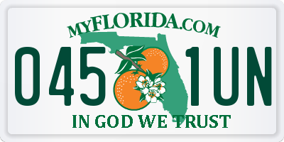 FL license plate 0451UN