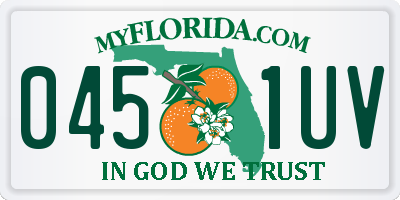 FL license plate 0451UV