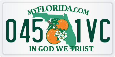 FL license plate 0451VC