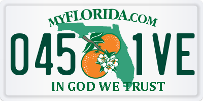 FL license plate 0451VE