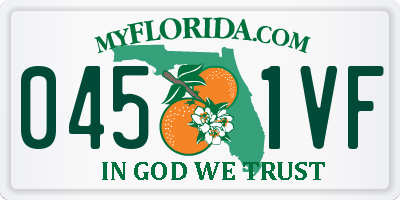 FL license plate 0451VF