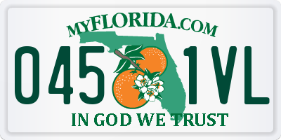 FL license plate 0451VL