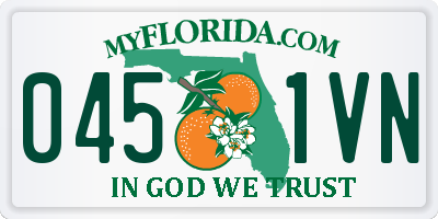 FL license plate 0451VN