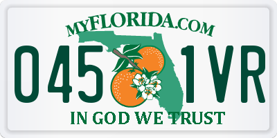 FL license plate 0451VR