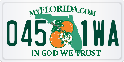 FL license plate 0451WA
