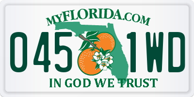 FL license plate 0451WD