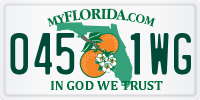 FL license plate 0451WG