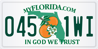 FL license plate 0451WI