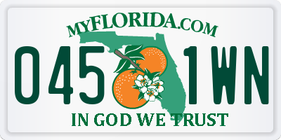 FL license plate 0451WN