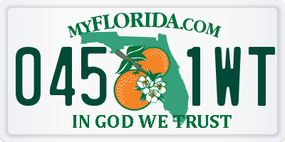 FL license plate 0451WT