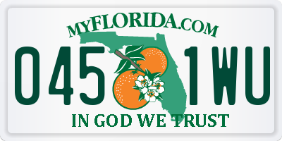 FL license plate 0451WU