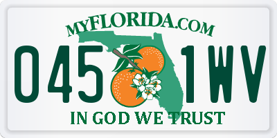 FL license plate 0451WV