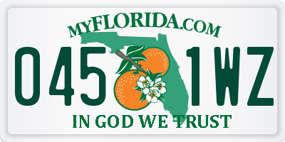 FL license plate 0451WZ