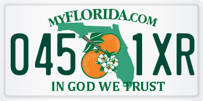 FL license plate 0451XR