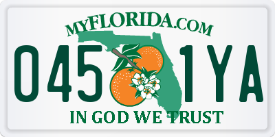 FL license plate 0451YA