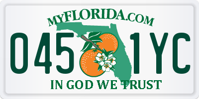 FL license plate 0451YC