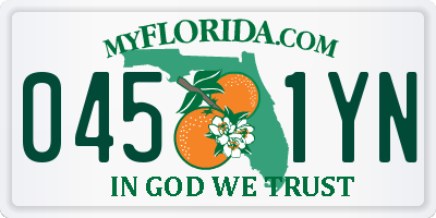 FL license plate 0451YN