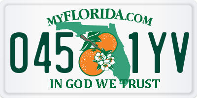FL license plate 0451YV