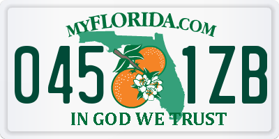 FL license plate 0451ZB
