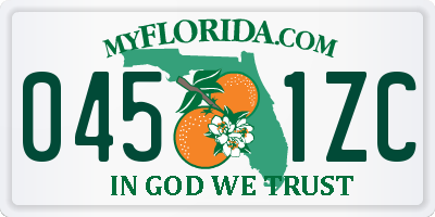 FL license plate 0451ZC