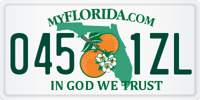 FL license plate 0451ZL