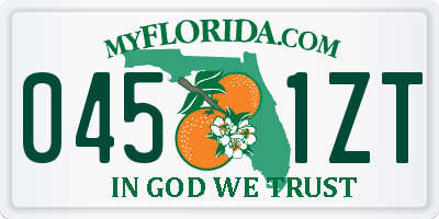 FL license plate 0451ZT