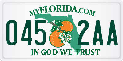 FL license plate 0452AA