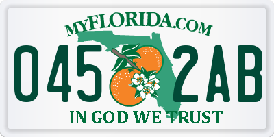 FL license plate 0452AB