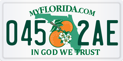 FL license plate 0452AE