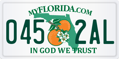 FL license plate 0452AL