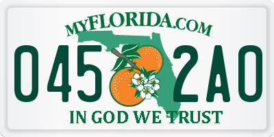 FL license plate 0452AO
