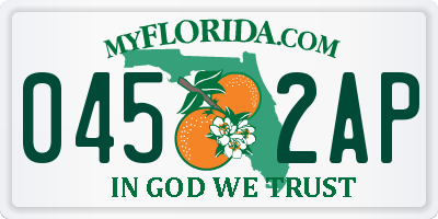FL license plate 0452AP