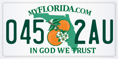FL license plate 0452AU