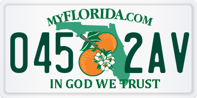FL license plate 0452AV